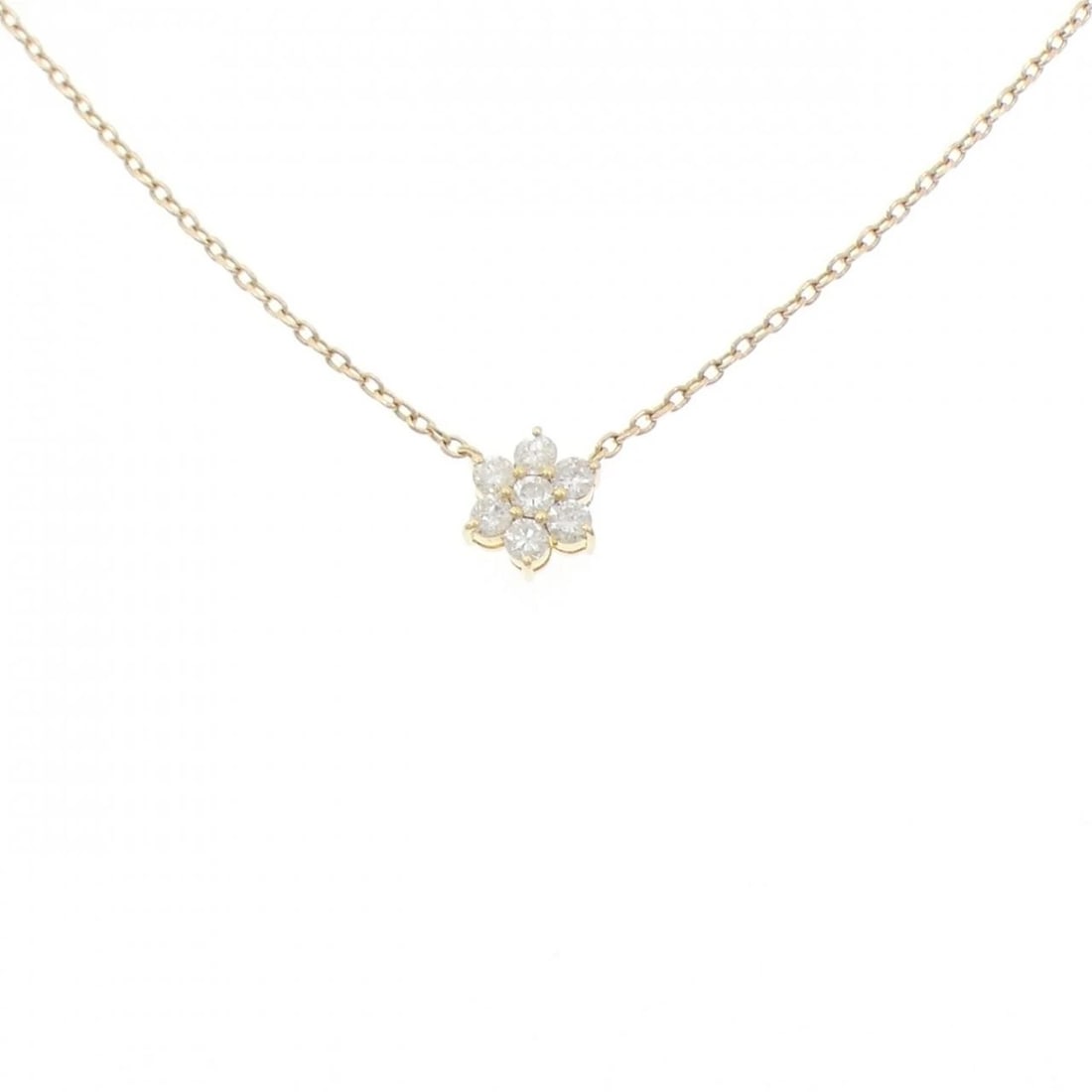 K18YG FLOWER DIAMOND NECKLACE (1 of 4)