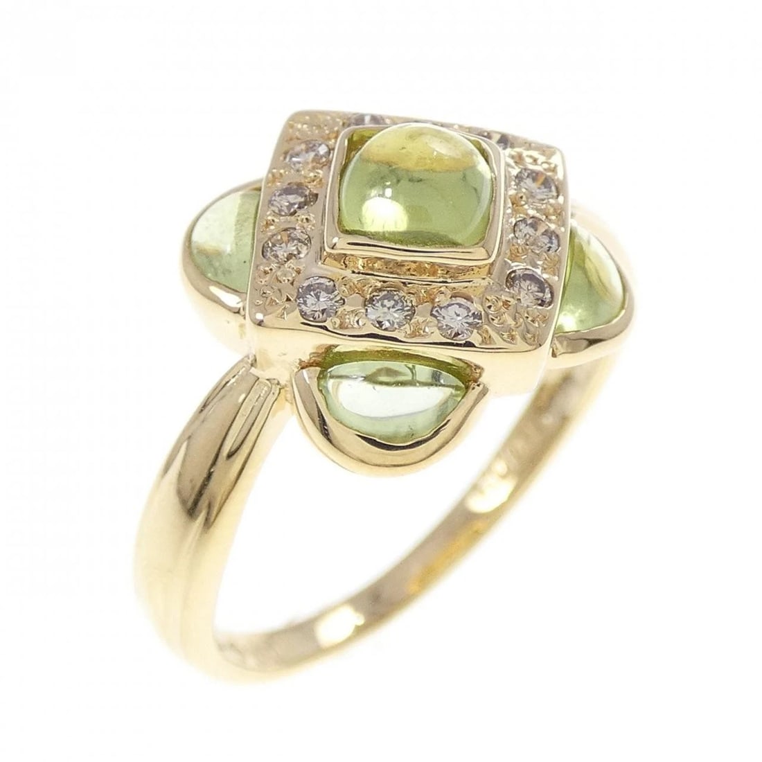 K18YG PERIDOT RING: K18YG Peridot Ring Brand: Unbranded Type: Ring Material: K18 Yellow Gold, Main Stone/Creation Peridot Color: Yellow Gold Size: 6.5 (US size) Accessories: None Accessories Notice: When