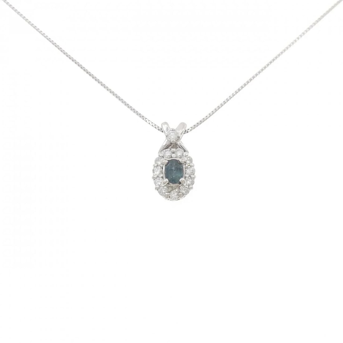 K18WG ALEXANDRITE NECKLACE: K18WG Alexandrite Necklace Brand: Unbranded Type: Necklace Material: K18 White Gold, Main Stone/Creation Alexandrite Color: White Gold Size: 45cmActualSize Pendant top H x W: 12.7mmx7.0mm