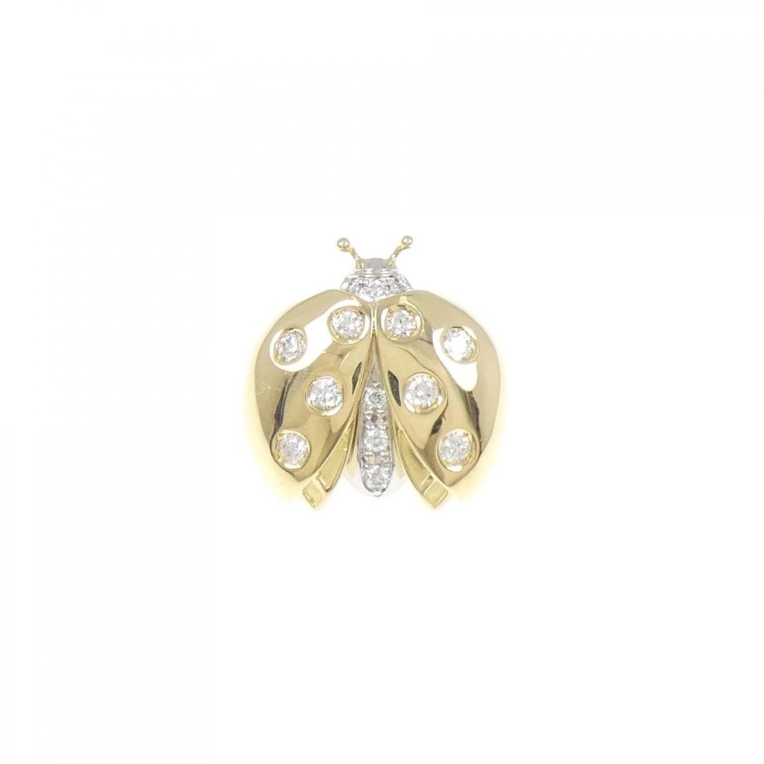 K18YG PT900 LADYBIRD DIAMOND BROOCH: K18YG PT900 Ladybird Diamond Brooch Brand: Unbranded Type: Pendant Brooch Material: K18 Yellow Gold Platinum 900, Main Stone/Creation Natural Color: yellow gold Size: HxW: 17.0mmx16.3mm 