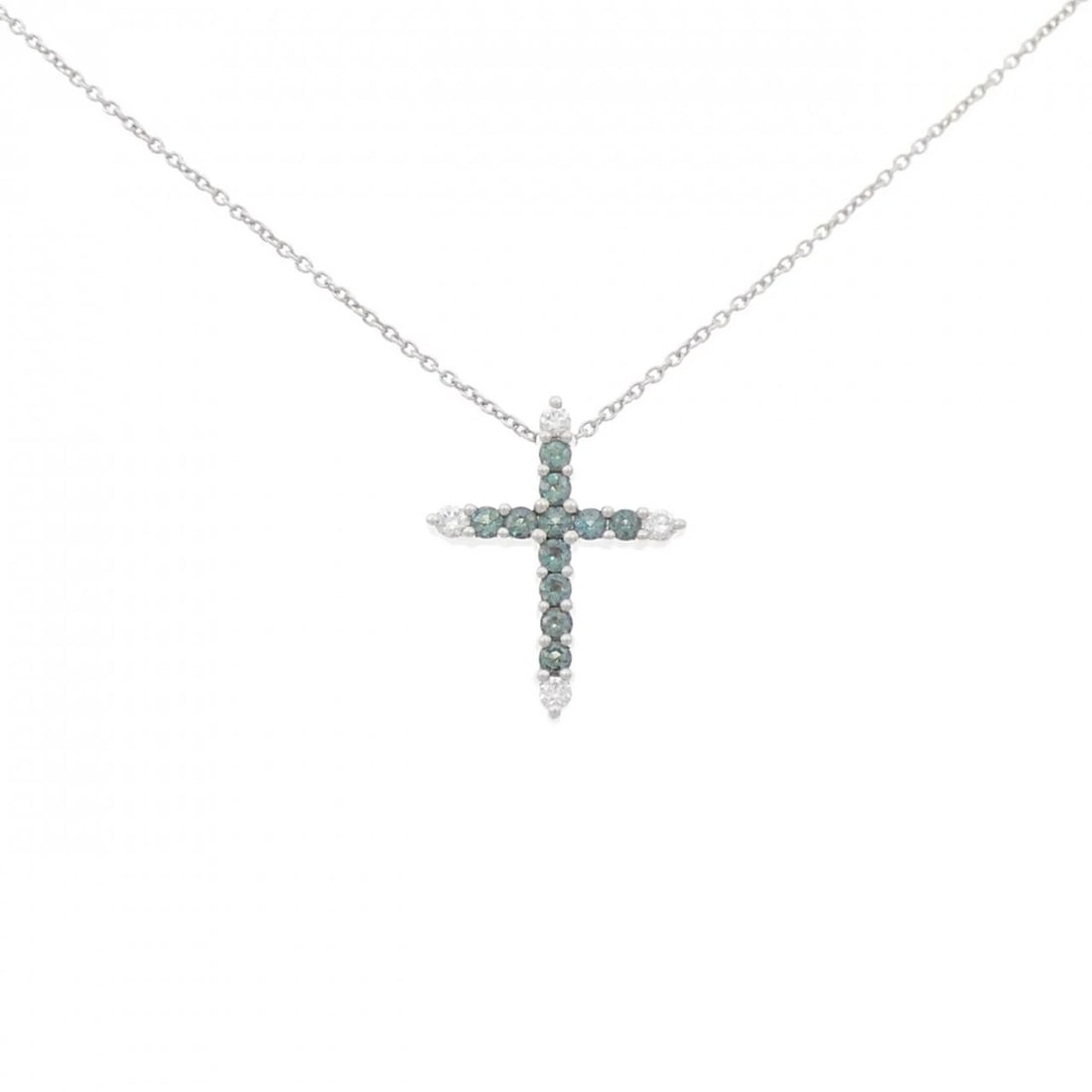 K18WG 750WG CROSS ALEXANDRITE NECKLACE: K18WG 750WG Cross Alexandrite Necklace Brand: Unbranded Type: Necklace Material: K18 White Gold 750 White Gold, Main Stone/Creation AlexandriteSide Stone Natural Color: White Gold Size: