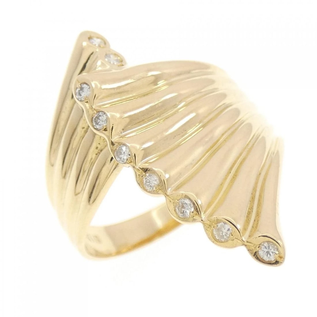 K18YG DIAMOND RING: K18YG Diamond Ring Brand: Unbranded Type: Ring Material: K18 Yellow Gold, Main Stone/Creation Natural Color: Yellow Gold Size: 6.5-7 (US size) Accessories: None Accessories Notice: When