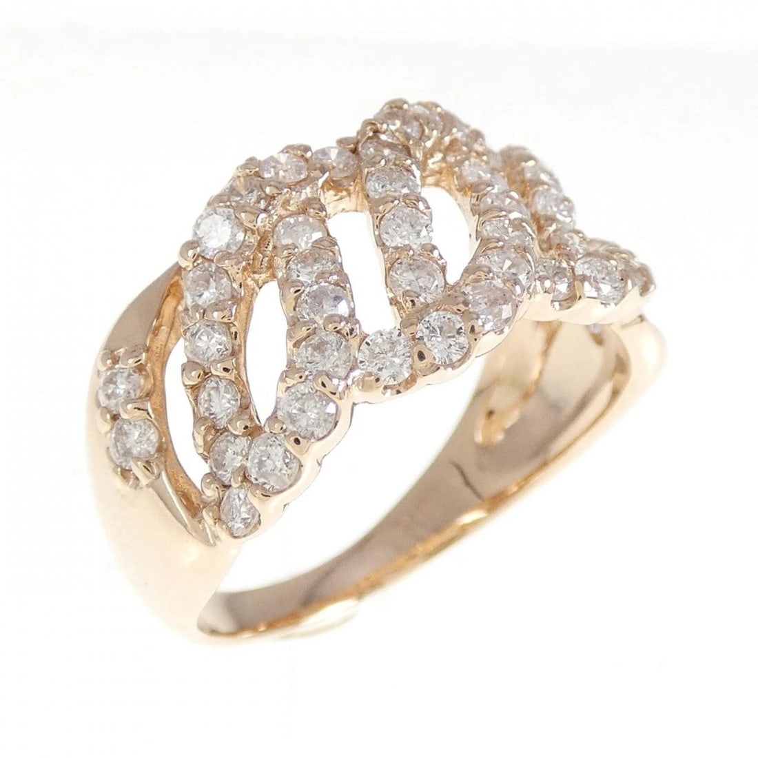 K18PG DIAMOND RING: K18PG Diamond Ring Brand: Unbranded Type: Ring Material: K18 Pink Gold, Main Stone/Creation Natural Color: Pink Gold Size: 6.5-7 (US size) Accessories: None Accessories Notice: When