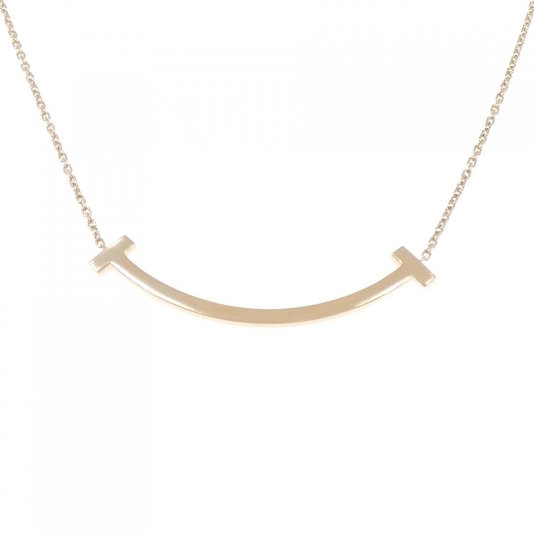 TIFFANY & CO. T SMILE MEDIUM NECKLACE: TIFFANY & Co. T Smile Medium Necklace Brand: TIFFANY&Co. Type: Necklace Material: 750 Pink Gold, Color: Pink Gold Size: 41?46cm,Actual Size Pendant length approx. x width approx.: 6.2mmx42.8mm
