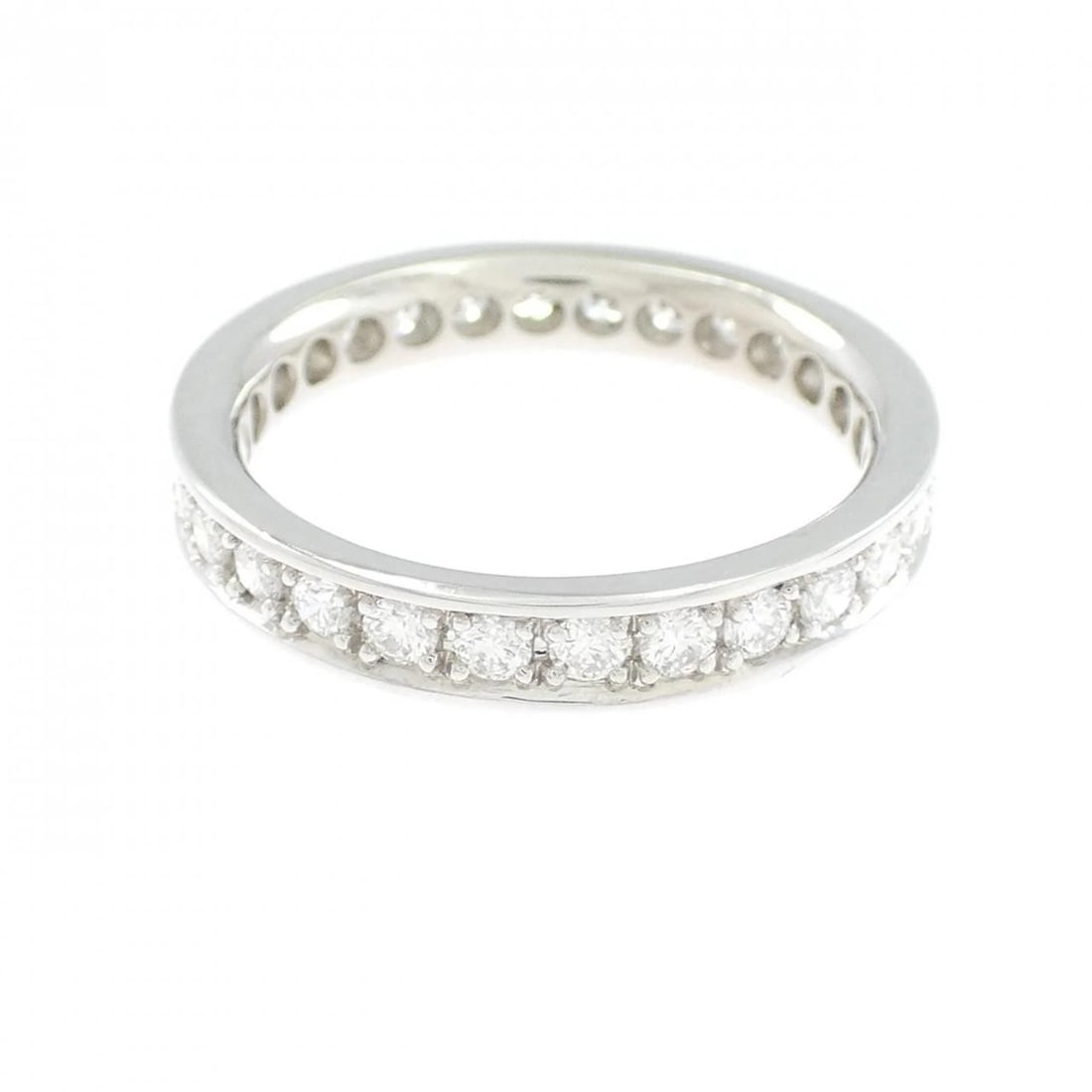PT900 FULL ETERNITY DIAMOND RING: PT900 Full Eternity Diamond Ring Brand: Unbranded Type: Ring Material: Platinum 900, Main Stone/Creation Natural Color: platinum Size: 5.5US Accessories: None Accessories Notice: When purc