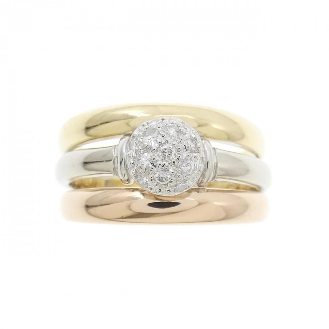 750 THREE-COLOR DIAMOND RING - 2
