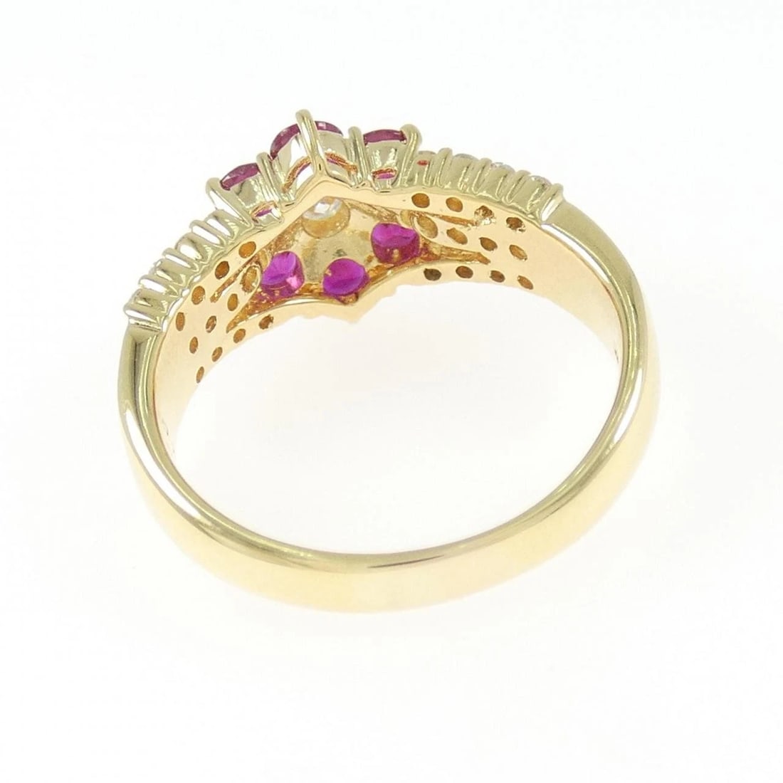 K18YG FLOWER RUBY RING - 3