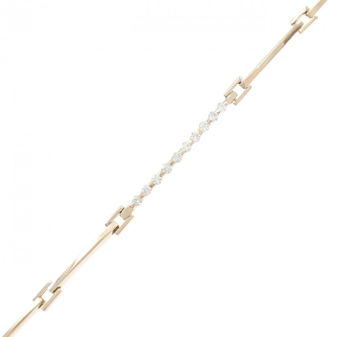 K18PG DIAMOND BRACELET: K18PG Diamond Bracelet Brand: Unbranded Type: Bracelet Material: K18 Pink Gold, Main Stone/Creation Natural Color: Pink Gold Size: 17.5cm ActualSize Max W: 3.5mm Accessories: None Accessories