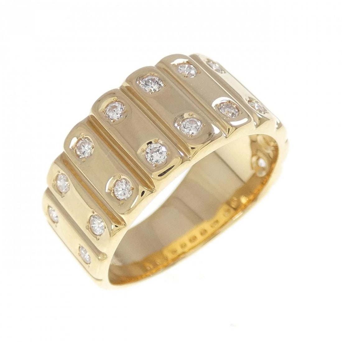 K18YG DIAMOND RING: K18YG Diamond Ring Brand: Unbranded Type: Ring Material: K18 Yellow Gold, Main Stone/Creation Natural Color: Yellow Gold Size: 6.5 (US size) Accessories: None Accessories Notice: When