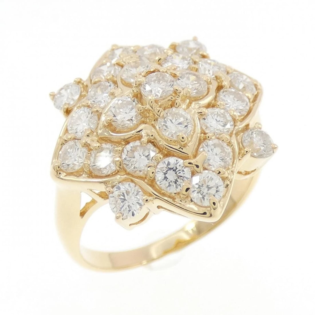 K18YG DIAMOND RING: K18YG Diamond Ring Brand: Unbranded Type: Ring Material: K18 Yellow Gold, Main Stone/Creation Natural Color: Yellow Gold Size: 6-6.5 (US size) Accessories: None Accessories Notice: When