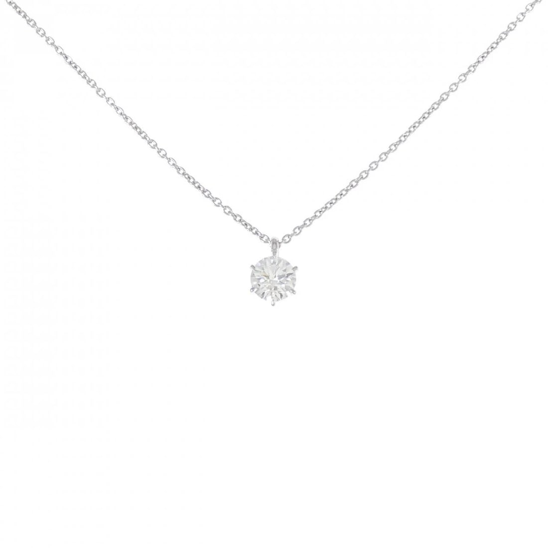 PT DIAMOND NECKLACE: PT Diamond Necklace Brand: Unbranded Type: Necklace Material: Platinum, Main Stone/Creation Natural Color: Silver Size: 45cmActualSize Pendant top H x W: 7.1mmx4.7mm Chain Max. W: 0.9mm 
