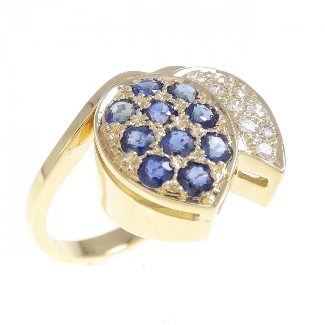 K18YG SAPPHIRE RING: K18YG Sapphire Ring Brand: Unbranded Type: Ring Material: K18 Yellow Gold, Main Stone/Creation sapphire Color: yellow gold Size: 6.5US Accessories: None Accessories Notice: When purchasing