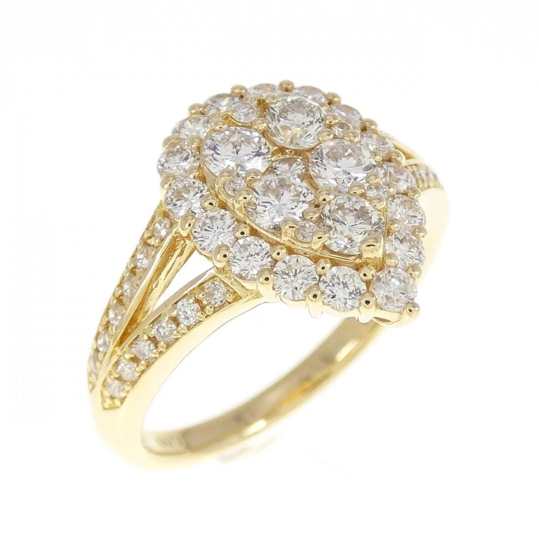 K18YG DIAMOND RING: K18YG Diamond Ring Brand: Unbranded Type: Ring Material: K18 Yellow Gold, Main Stone/Creation Natural Color: yellow gold Size: 6.5US Accessories: None Accessories Notice: When purchasing p