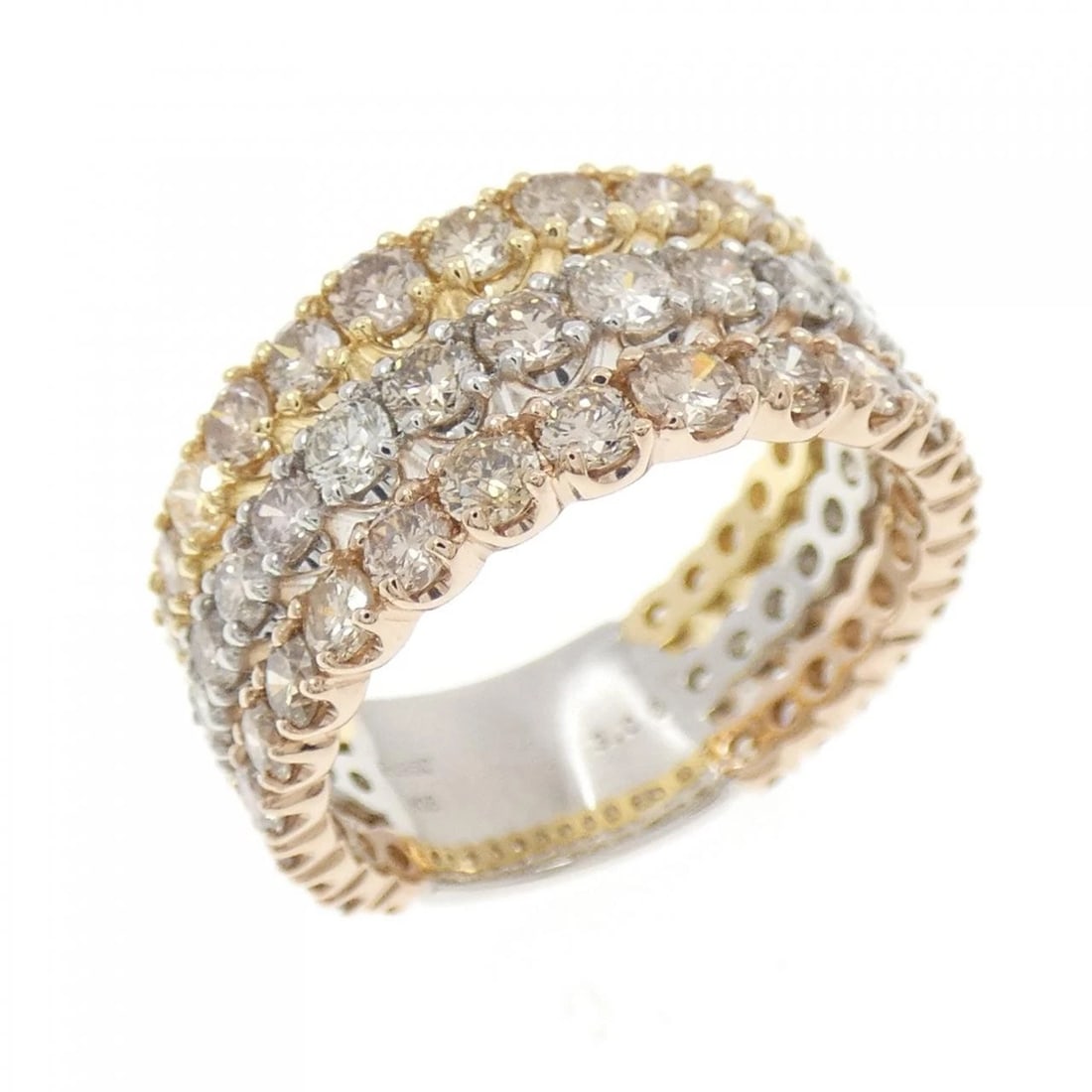 PT950 K18YG K18PG DIAMOND RING: PT950 K18YG K18PG Diamond Ring Brand: Unbranded Type: Ring Material: Platinum 950 K18 Yellow Gold K18 Pink Gold, Main Stone/Creation Natural Color: platinum Size: 6US Accessories: None Acc