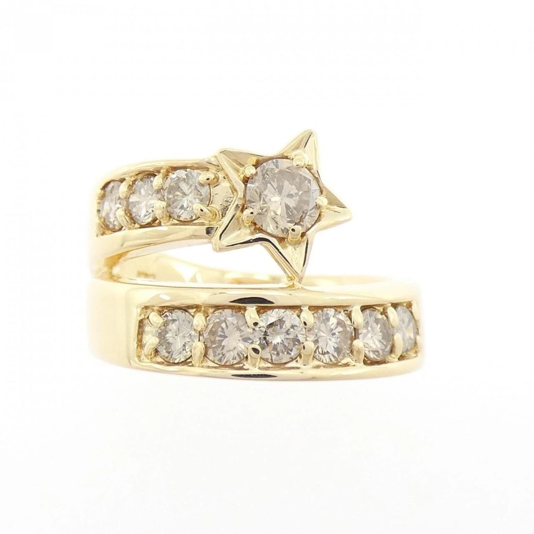 K18YG STAR DIAMOND RING - 2