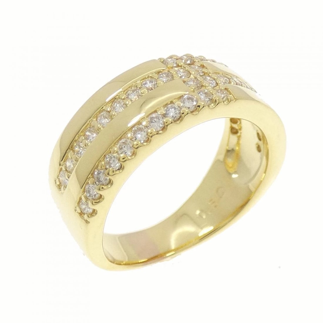 K18YG DIAMOND RING: K18YG Diamond Ring Brand: Unbranded Type: Ring Material: K18 Yellow Gold, Main Stone/Creation Natural Color: yellow gold Size: 5.5US Accessories: None Accessories Notice: When purchasing