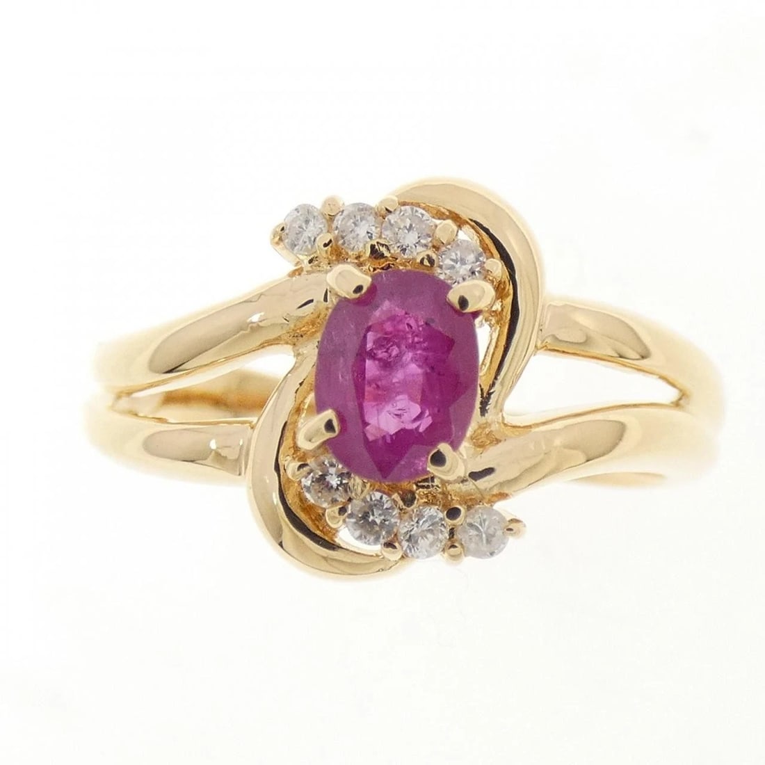 K18YG RUBY RING - 2