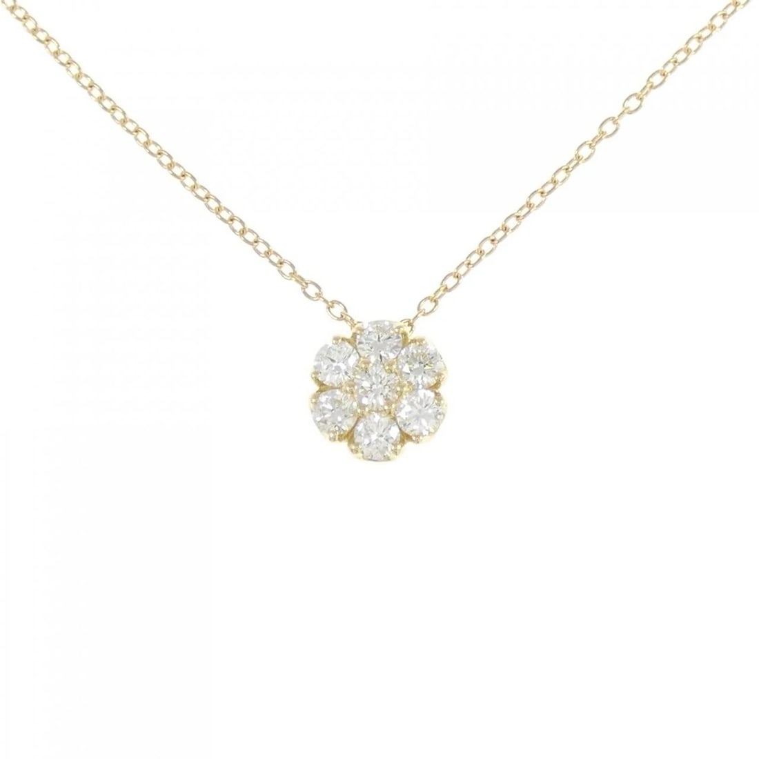 PONTE VECCHIO FLOWER NECKLACE: Ponte Vecchio Flower Necklace Brand: Ponte Vecchio Type: Necklace Material: K18 Yellow Gold, Main Stone/Creation Natural Color: Yellow Gold Size: 34/36cm,ActualSize Pendant top H x W: