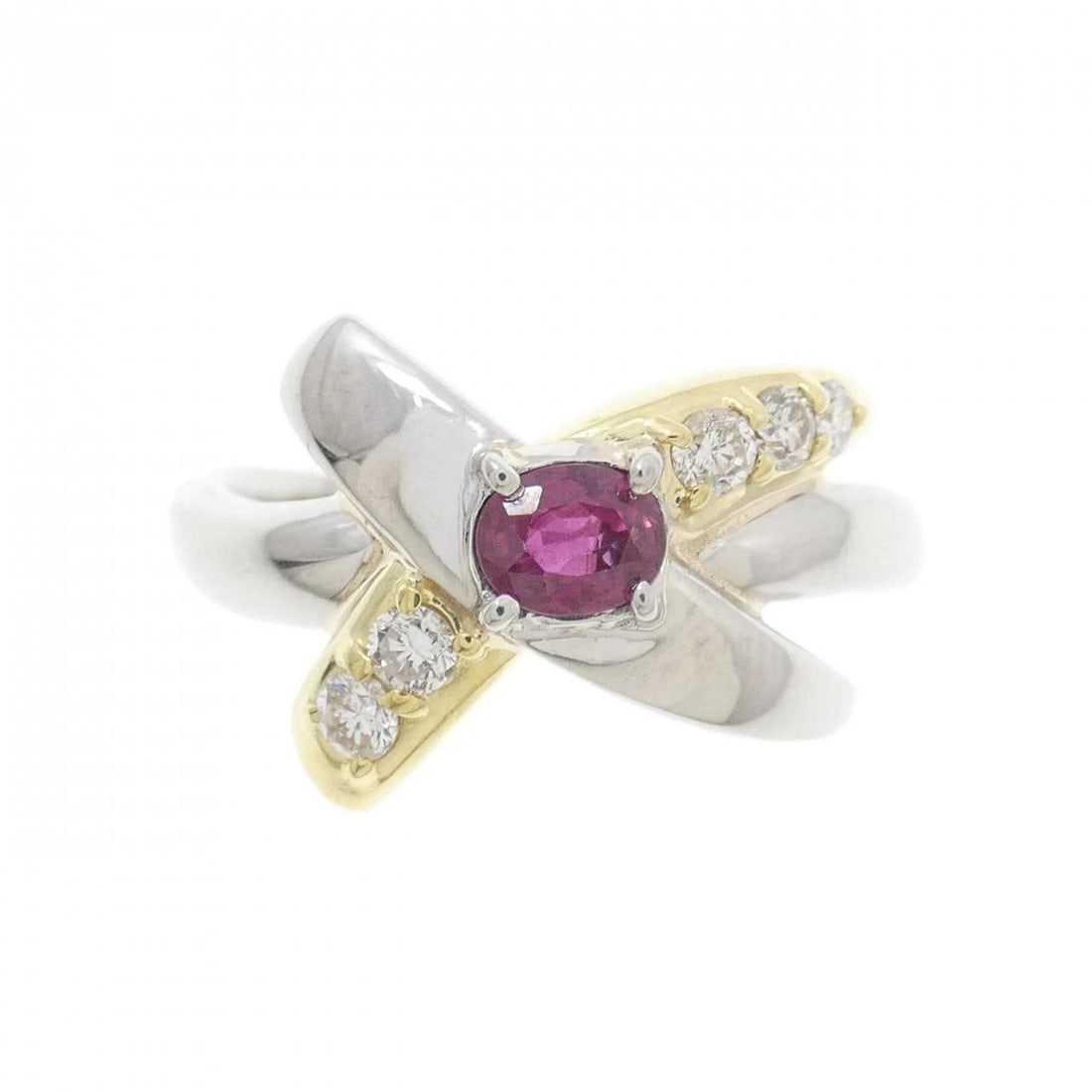 PT900/K18YG RUBY RING - 2