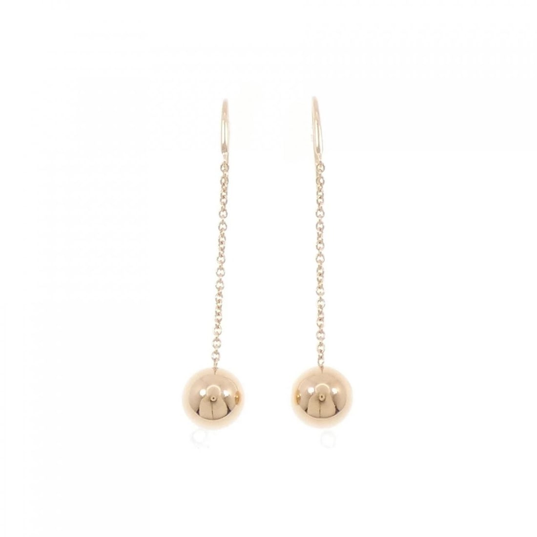 TIFFANY BALL HOOKS EARRINGS: Tiffany Ball Hooks Earrings Brand: Tiffany Type: Earrings Material: 750 Pink Gold, Color: Pink Gold Size: ActualSize HxW: 42.1mmx9.7mm Accessories: None Accessories Notice: When purchasing