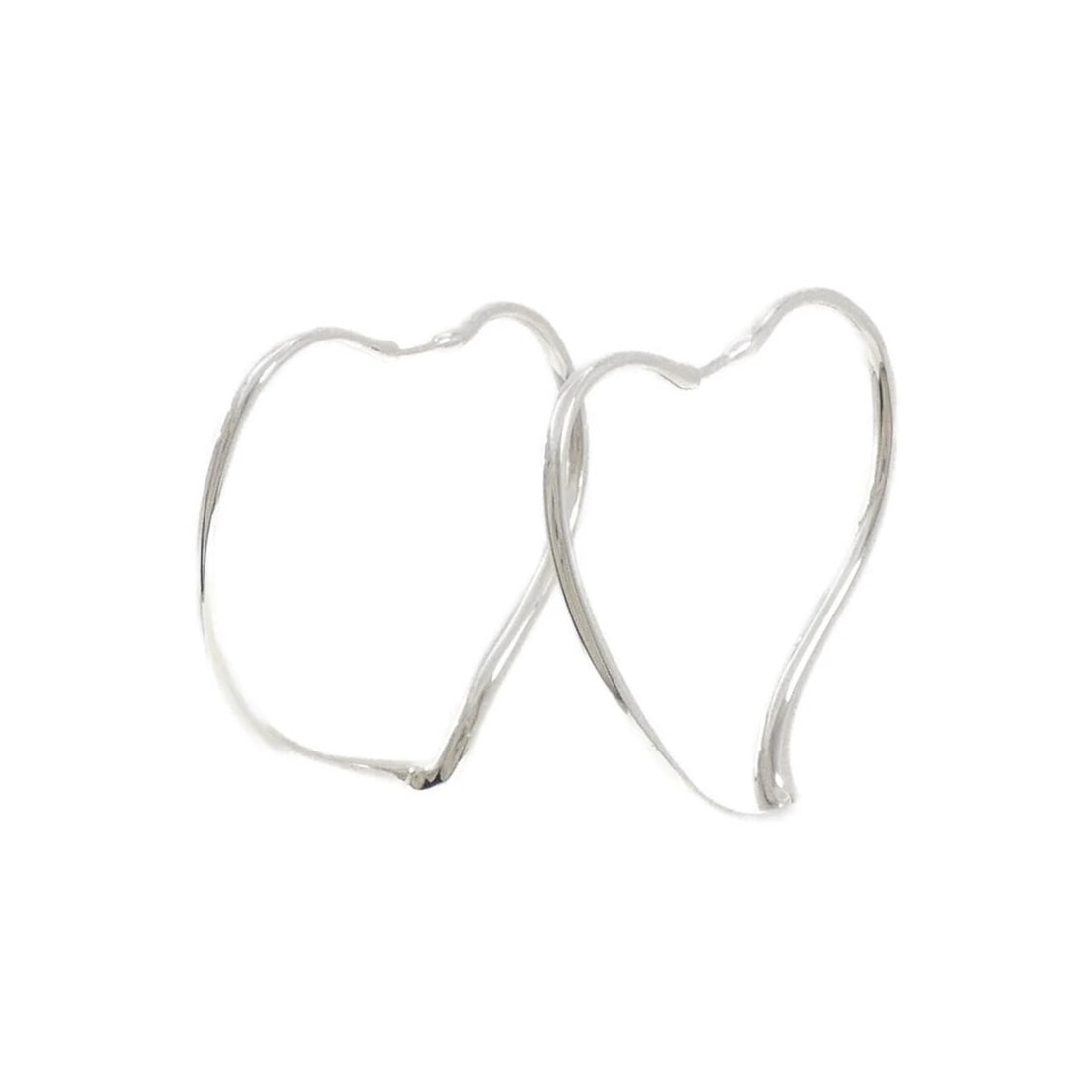 TIFFANY OPEN HEART HOOP EARRINGS: Tiffany Open Heart Hoop Earrings Brand: Tiffany Type: Earrings Material: 925 Silver, Color: Silver Size: ActualSize HxW: 41.3mmx4.8mm Accessories: None Accessories Notice: When purchasing