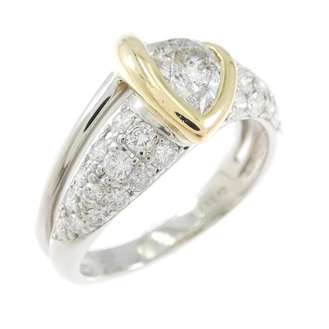 PT900 K18YG DIAMOND RING: PT900 K18YG Diamond Ring Brand: Unbranded Type: Ring Material: Platinum 900 K18 Yellow Gold, Main Stone/Creation Natural Color: platinum Size: 7-7.5US Accessories: None Accessories Notice: