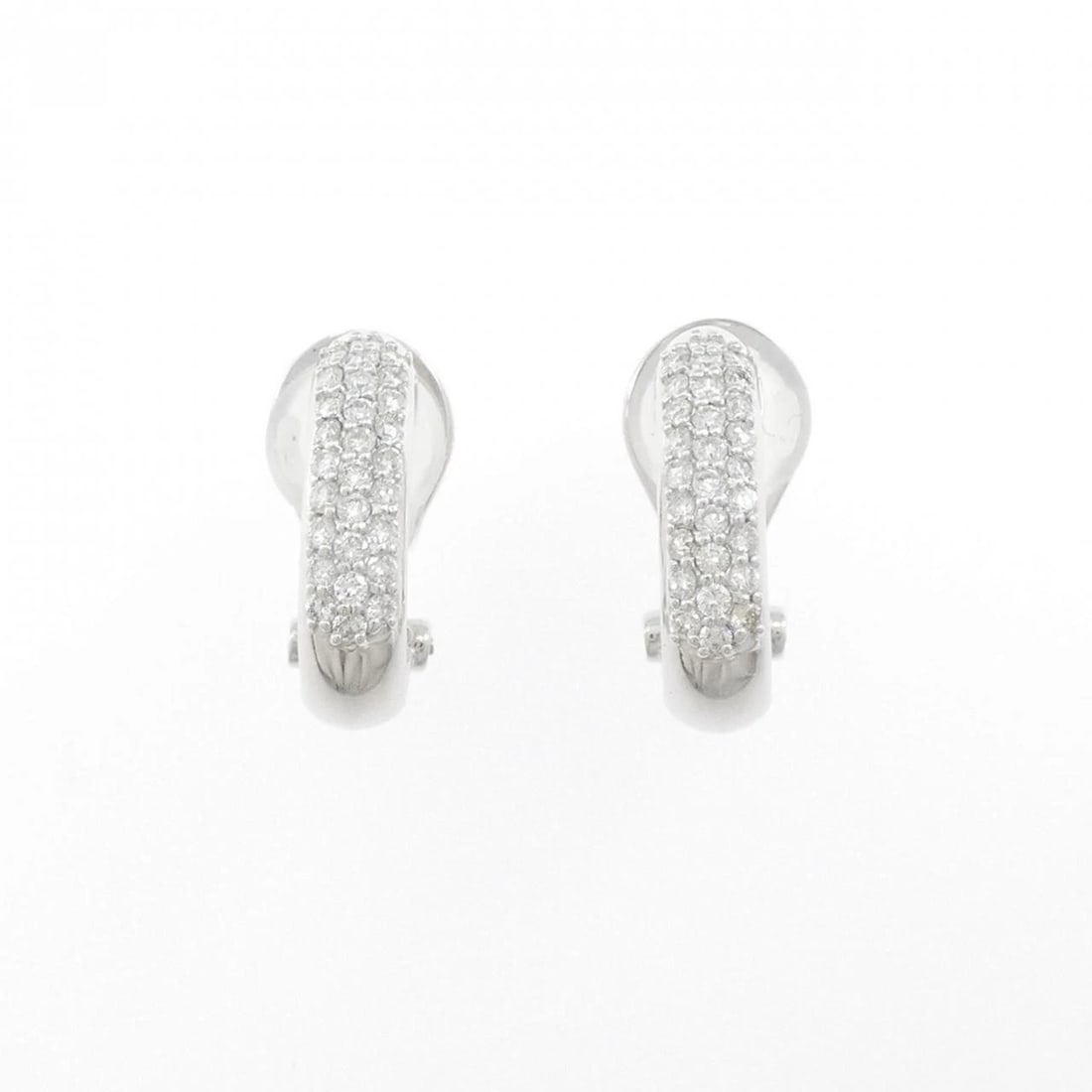 K14WG PT900 DIAMOND EARRINGS: K14WG PT900 Diamond Earrings Brand: Unbranded Type: Earrings Material: K14 White Gold Platinum 900, Main Stone/Creation Natural Color: white gold Size: HxW: 16.3mmx4.0mm Accessories: None