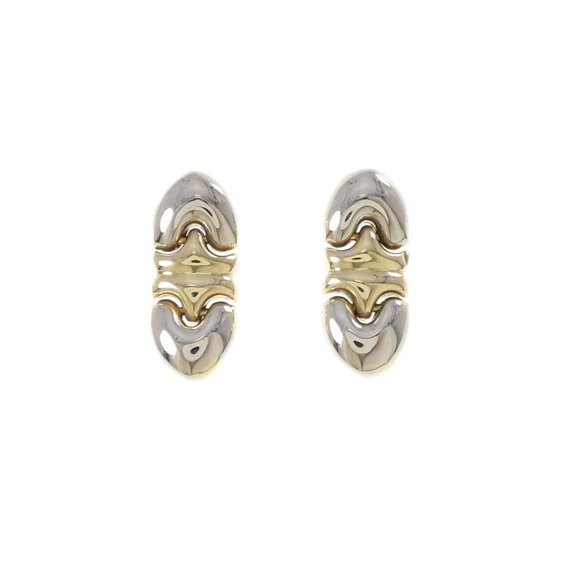 K18YG/K18WG PIERCE: K18YG/K18WG Pierce Brand: Unbranded Type: Pierce/Earring Material: K18YG/K18WG, Color: YG,WG Size: Actual Size Approx. height x width: 19.5mm x 8.1mm Accessories: None Accessories Notice:
