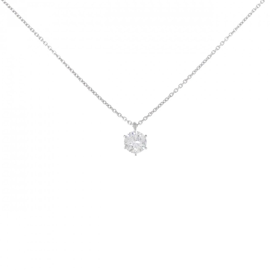 PT DIAMOND NECKLACE: PT Diamond Necklace Brand: Unbranded Type: Necklace Material: Platinum, Main Stone/Creation Natural Color: Silver Size: 45cmActualSize Pendant top H x W: 7.1mmx4.7mm Chain Max. W: 0.8mm 