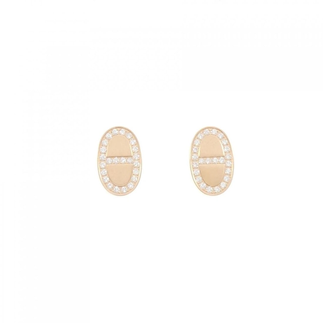 HERMES CHAINE D'ANCRE CONTOUR EARRINGS: HERMES Chaine d'Ancre Contour Earrings Brand: HERMES Type: Earrings Material: 750 Pink Gold, Main Stone/Creation Natural Color: Pink Gold Size: ActualSize HxW: 11.0mmx6.9mm Accessories: None