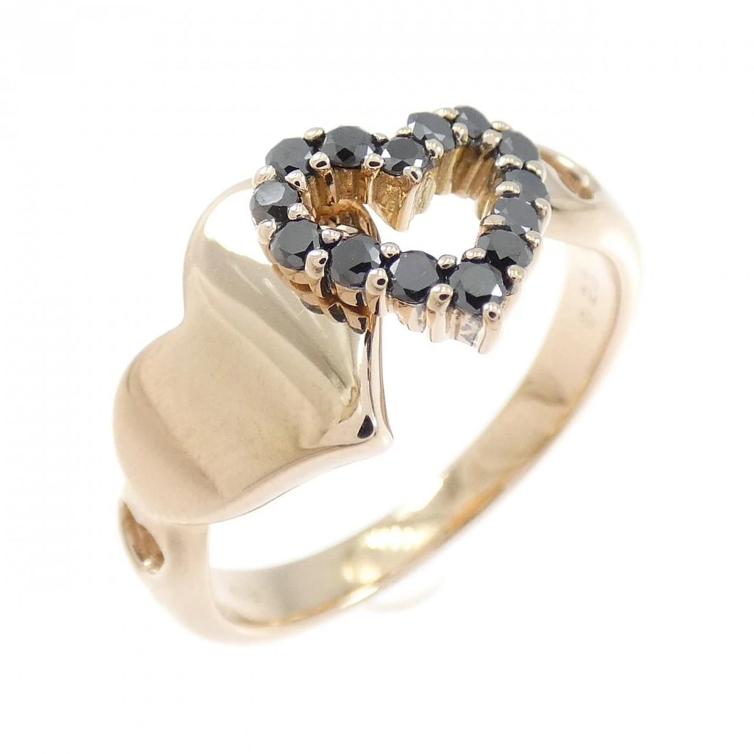 K18PG HEART DIAMOND RING: K18PG Heart Diamond Ring Brand: Unbranded Type: Ring Material: K18 Pink Gold, Main Stone/Creation Natural Color: pink gold Size: 5.5US Accessories: None Accessories Notice: When purchasing