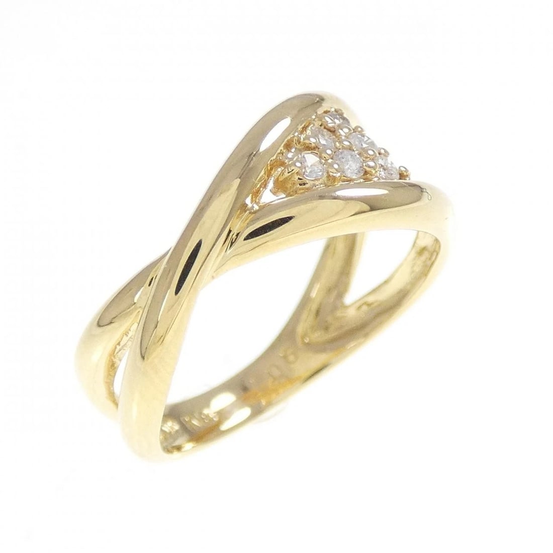 K18YG DIAMOND RING: K18YG Diamond Ring Brand: Unbranded Type: Ring Material: K18 Yellow Gold, Main Stone/Creation Natural Color: yellow gold Size: 3.5-4US Accessories: None Accessories Notice: When purchasing