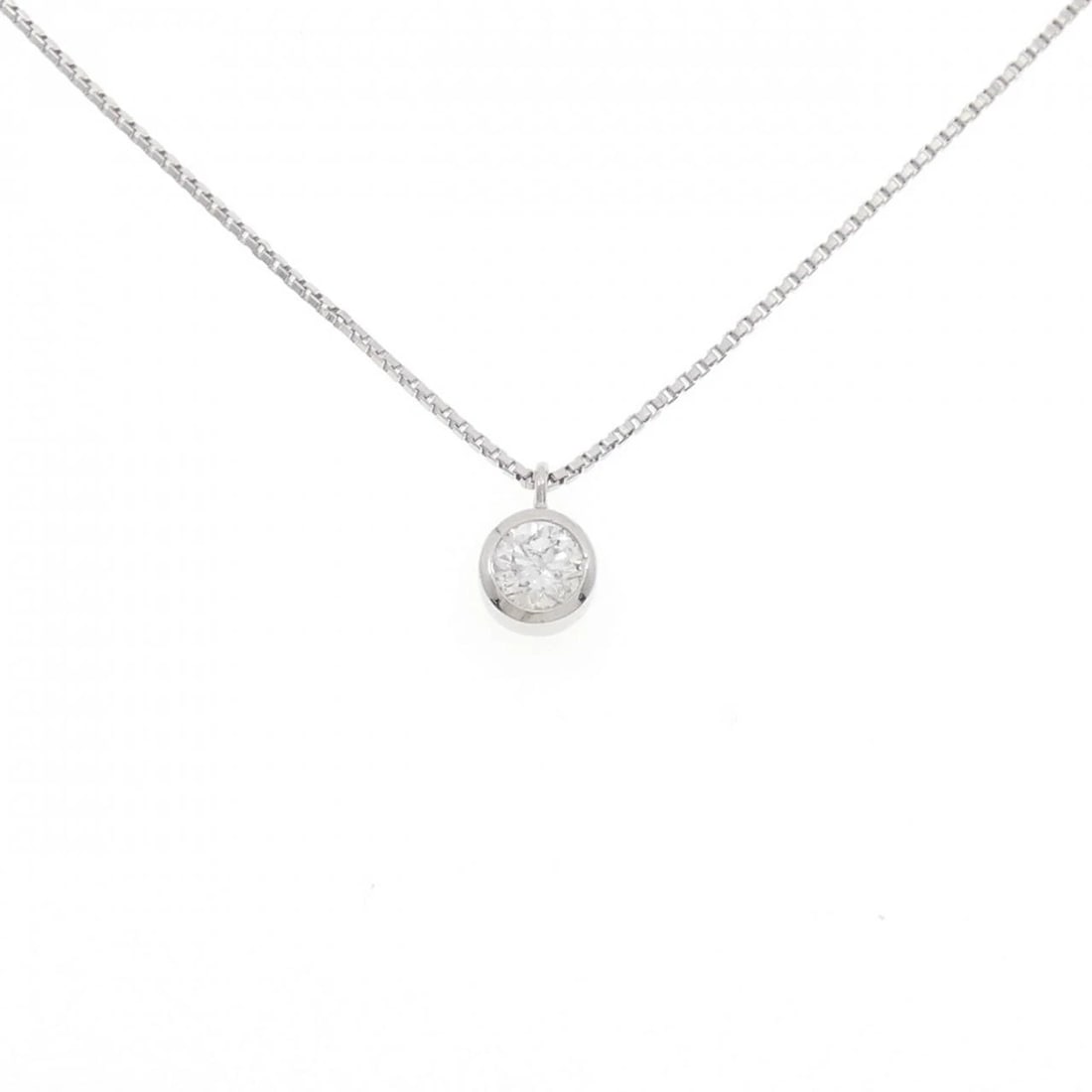 PT850 DIAMOND NECKLACE: PT850 Diamond Necklace Brand: Unbranded Type: Necklace Material: Platinum 850, Main Stone/Creation Natural Color: Silver Size: ActualSize Diameter: 6.6mm Chain Max. W: 1.0mm Accessories: None