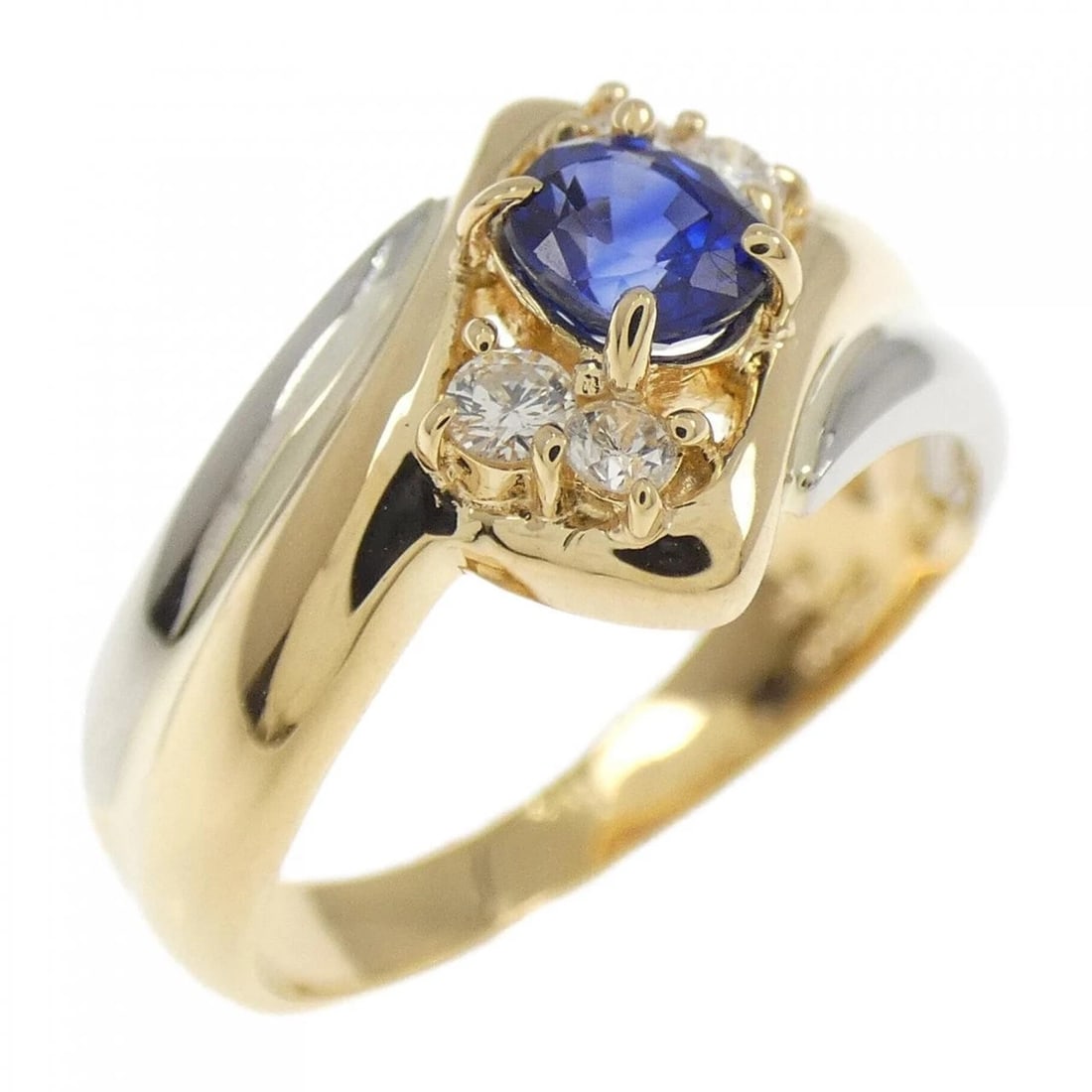 K18YG PT900 SAPPHIRE RING: K18YG PT900 Sapphire Ring Brand: Unbranded Type: Ring Material: K18 Yellow Gold Platinum 900, Main Stone/Creation Sapphire Color: yellow gold Size: 5.5-6US Accessories: None Accessories