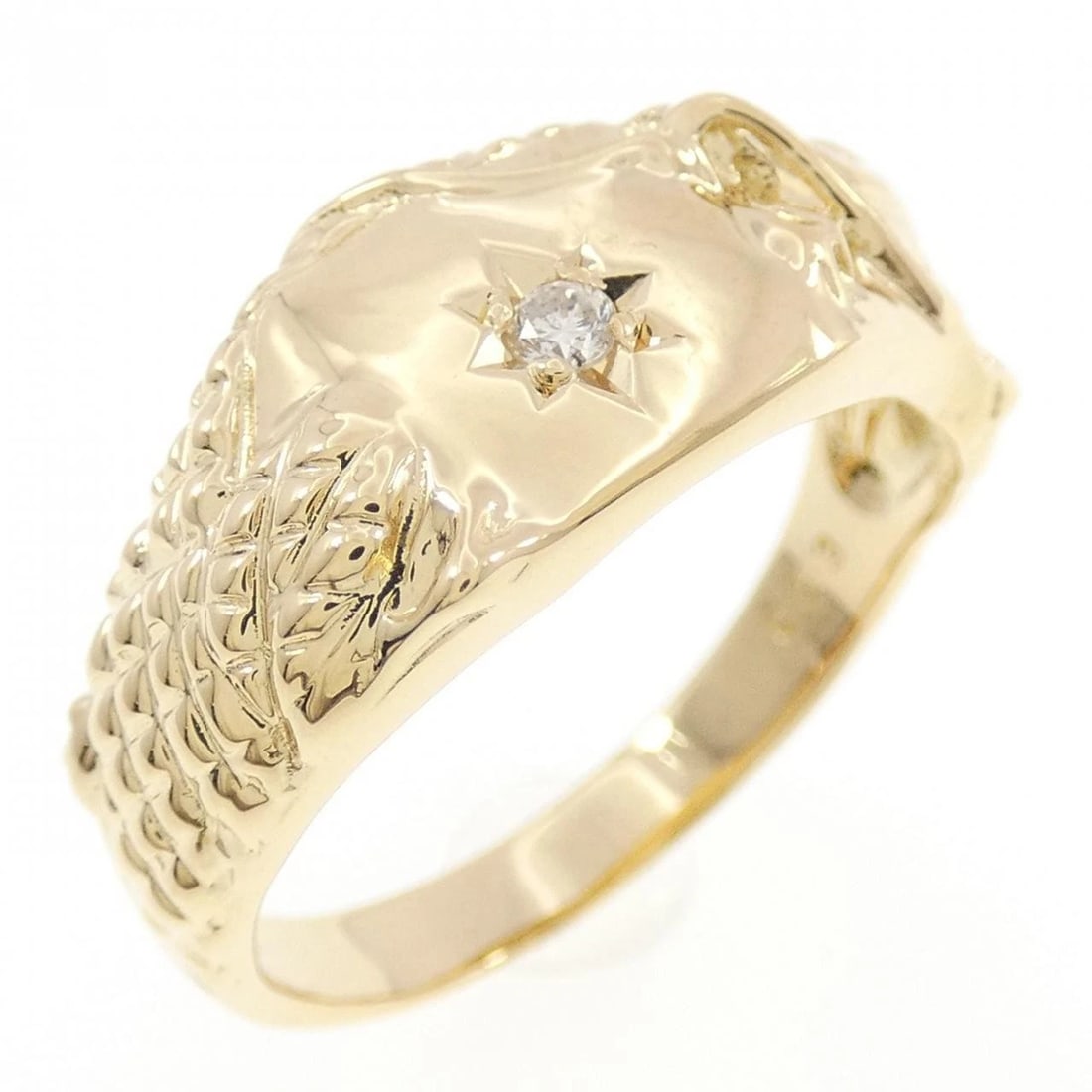 K18YG DRAGON DIAMOND RING: K18YG Dragon Diamond Ring Brand: Unbranded Type: Ring Material: K18 Yellow Gold, Main Stone/Creation Natural Color: yellow gold Size: 8US Accessories: None Accessories Notice: When purchasing