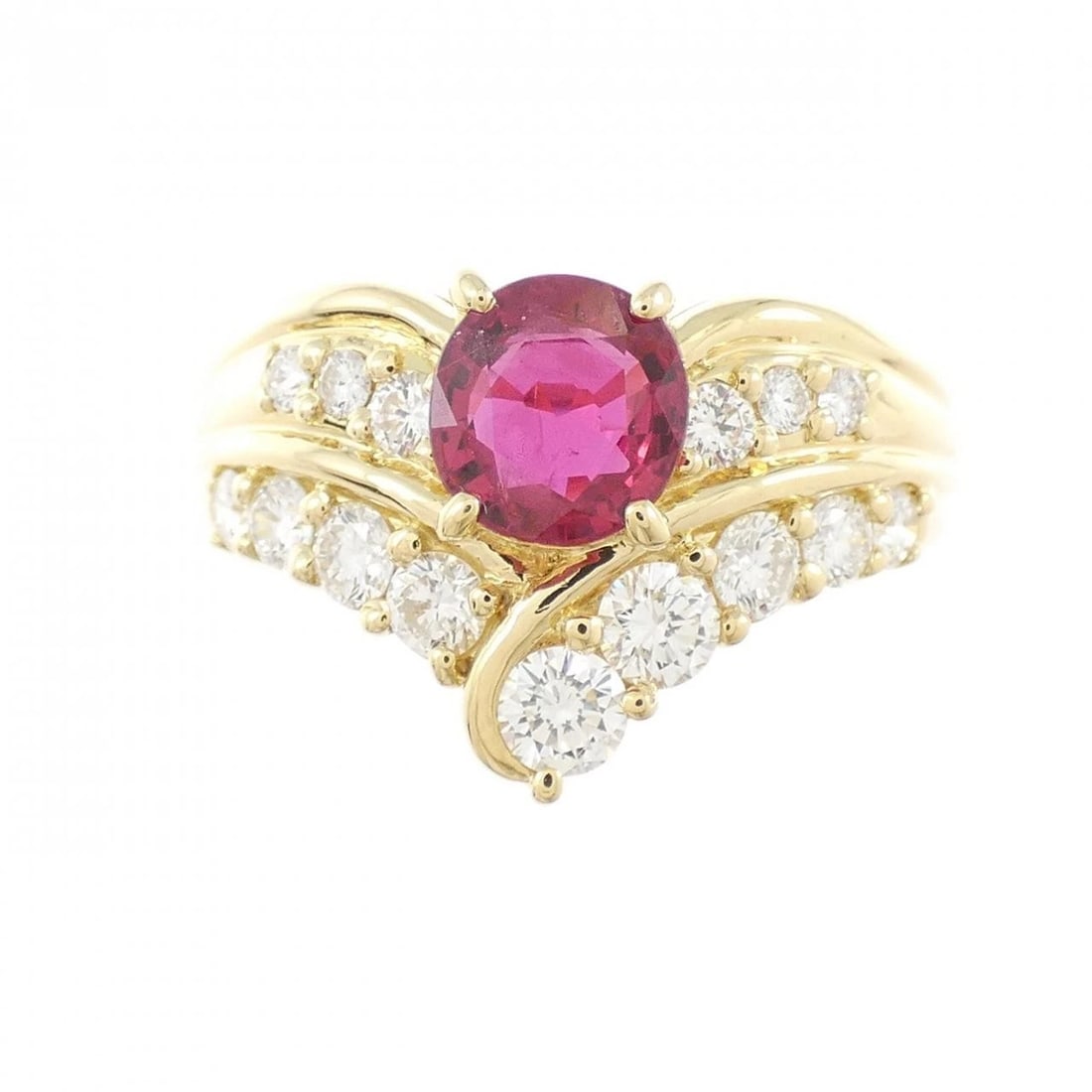 K18YG RUBY RING - 2