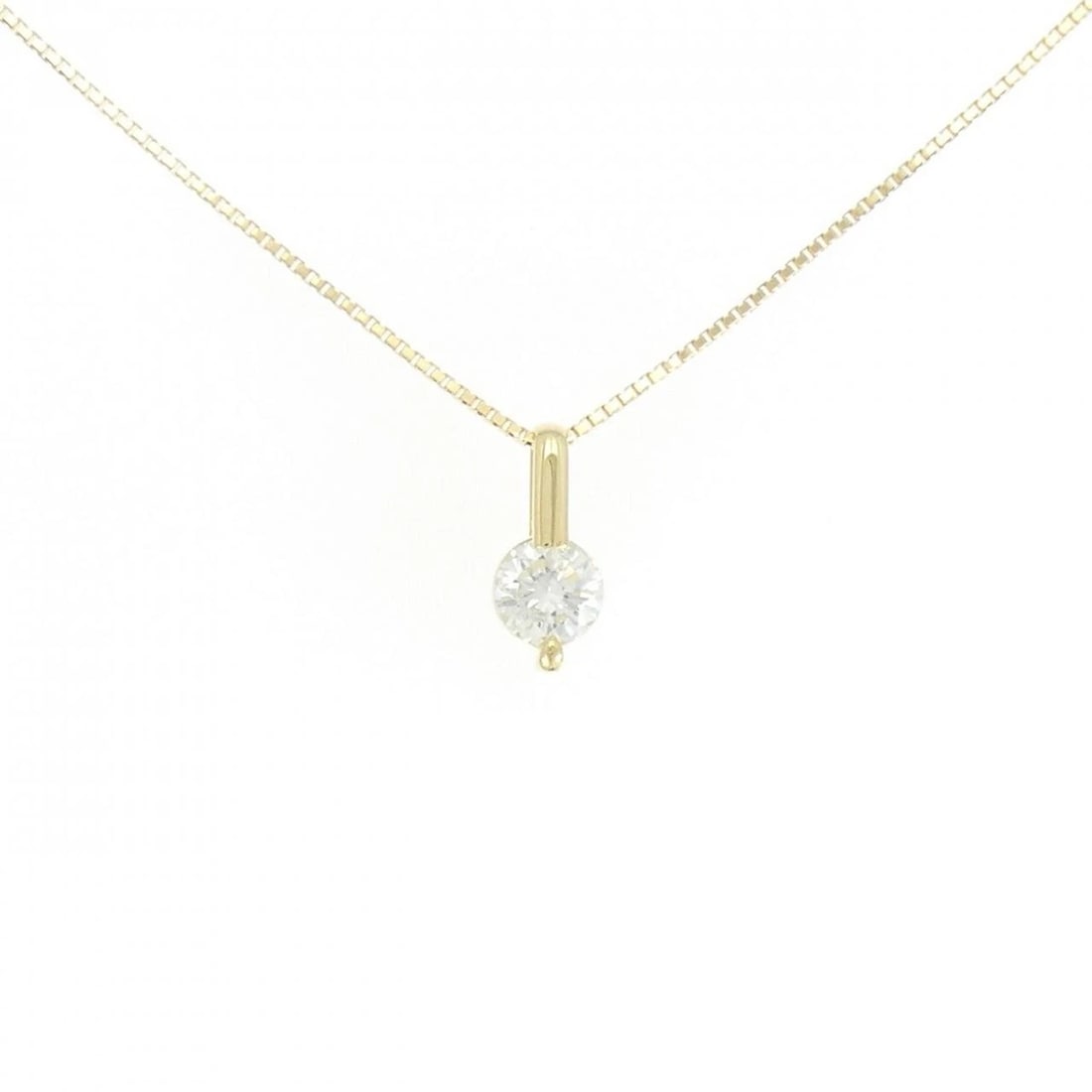 K18YG SOLITAIRE DIAMOND NECKLACE: K18YG Solitaire Diamond Necklace Brand: Unbranded Type: Necklace Material: K18 Yellow Gold, Main Stone/Creation Natural Color: Yellow Gold Size: 45cmActualSize Pendant top H x W: 11.9mmx5.2mm