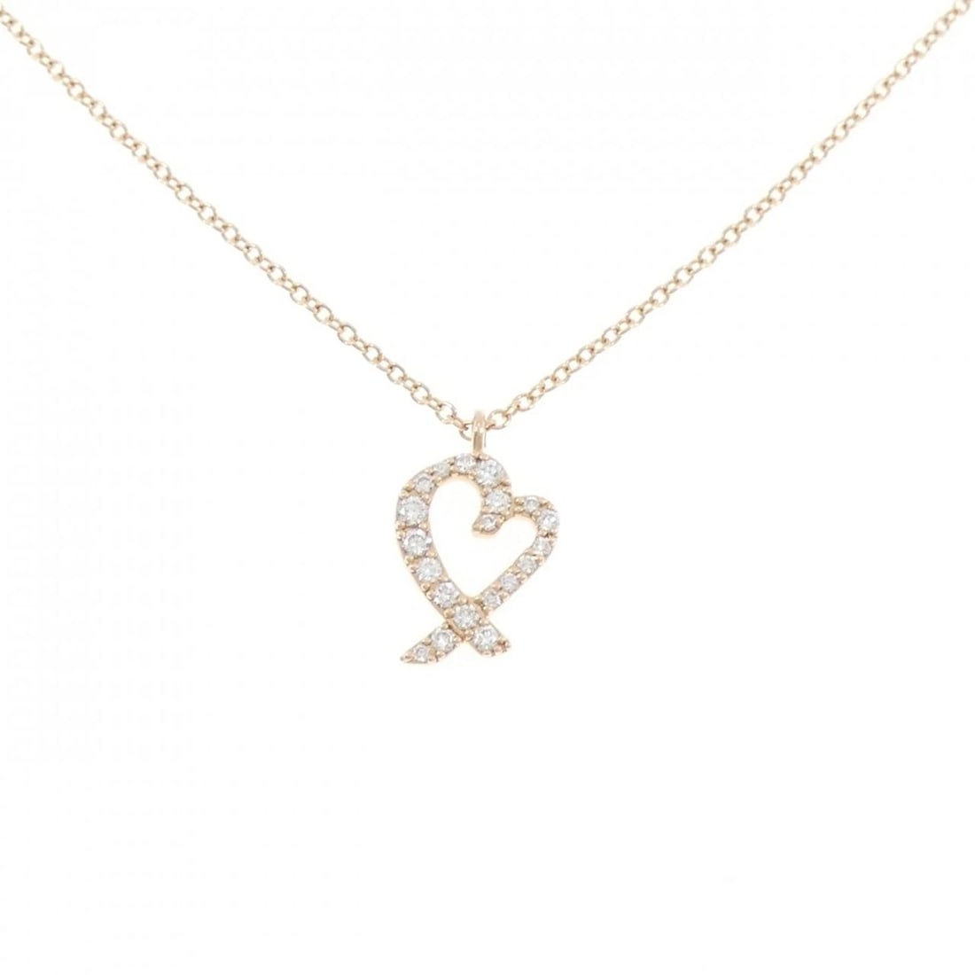 TIFFANY & CO. LOVING HEART NECKLACE: Tiffany & Co. Loving Heart Necklace Brand: Tiffany Type: Necklace Material: 750 Pink Gold, Main Stone/Creation Natural Color: Pink Gold Size: 41cm,ActualSize Pendant top H x W: 10.6mmx8.1mm