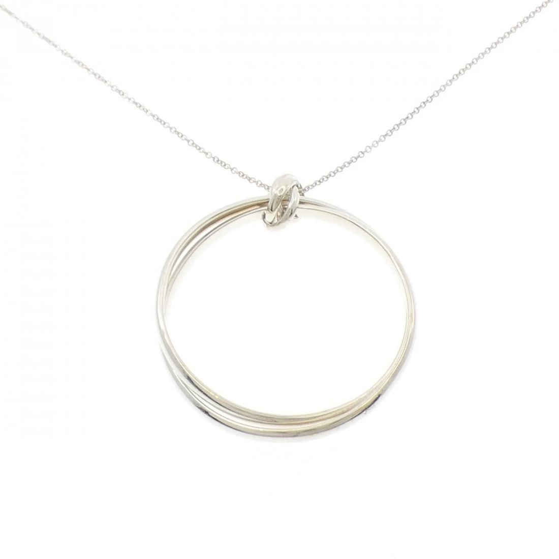 TIFFANY MELODY CIRCLE LARGE NECKLACE: Tiffany Melody Circle Large Necklace Brand: Tiffany Type: Necklace Material: 925 Silver, Color: Silver Size: 72cm,ActualSize Pendant top H x W: 43.5mmx39.9mm Chain Max. W: 1.2mm Accessories: