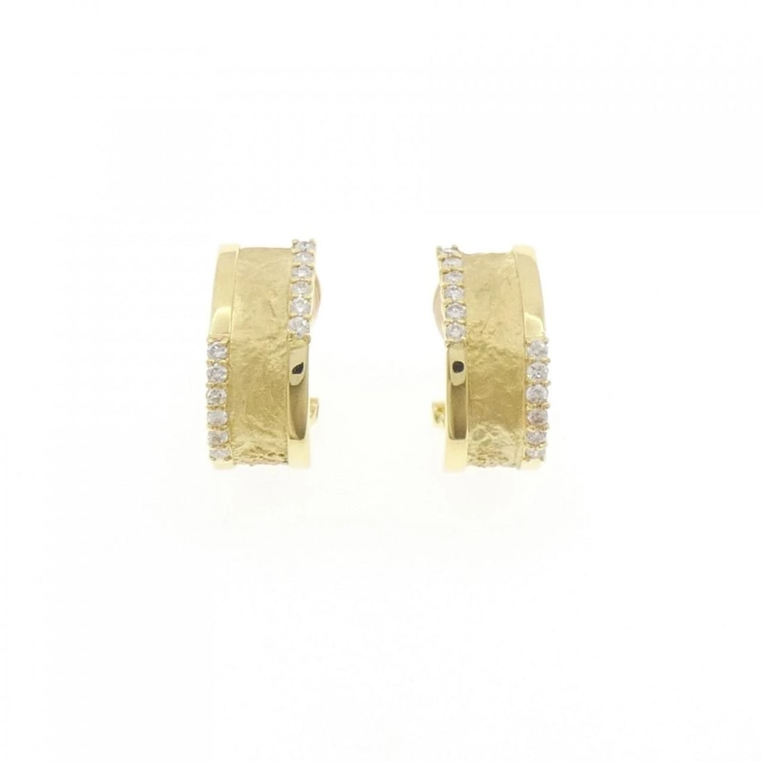 K18YG DIAMOND EARRINGS: K18YG Diamond Earrings Brand: Unbranded Type: Earrings Material: K18 Yellow Gold, Main Stone/Creation Natural Color: Yellow Gold Size: ActualSize HxW: 16.4mmx7.2mm Accessories: None