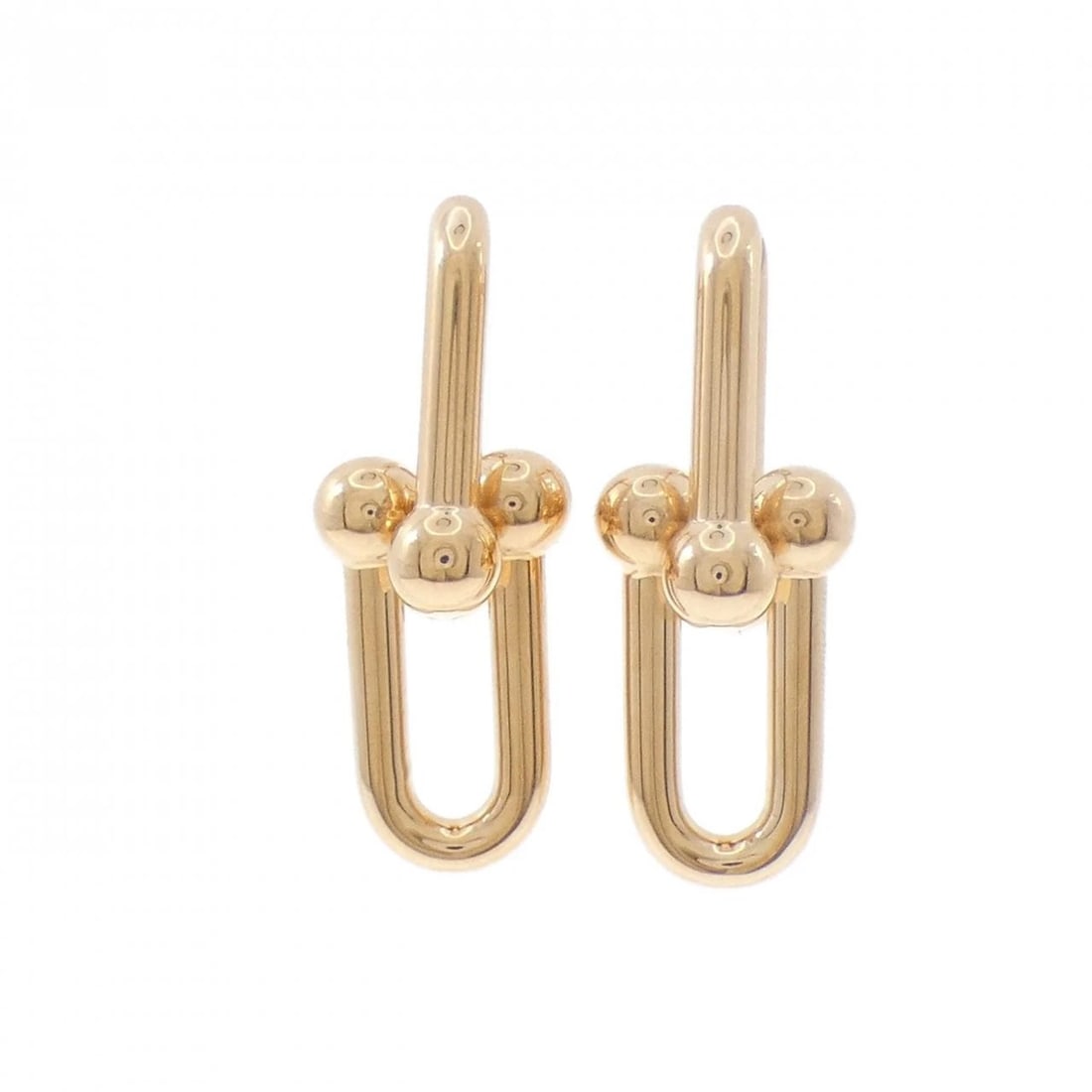 TIFFANY & CO. HARDWARE LINK LARGE PIERCE: TIFFANY & Co. Hardware Link Large Pierce Brand: TIFFANY&Co. Type: Pierce/Earring Material: 750 Pink Gold, Color: Pink Gold Size: Actual Size Approx. length x width: 25.6mm x 13.4mm 