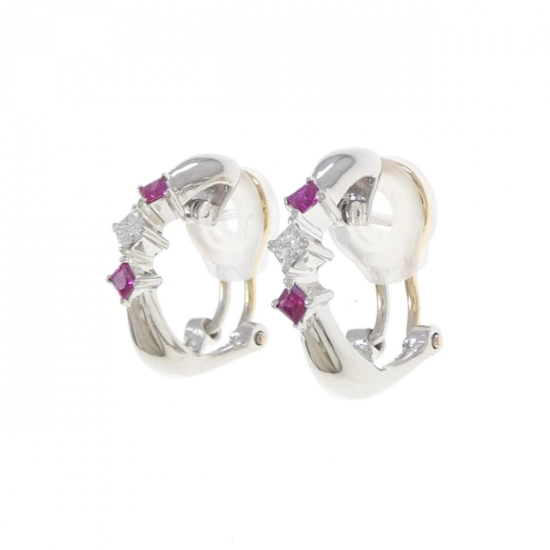 PT900 K18YG RUBY EARRINGS - 2