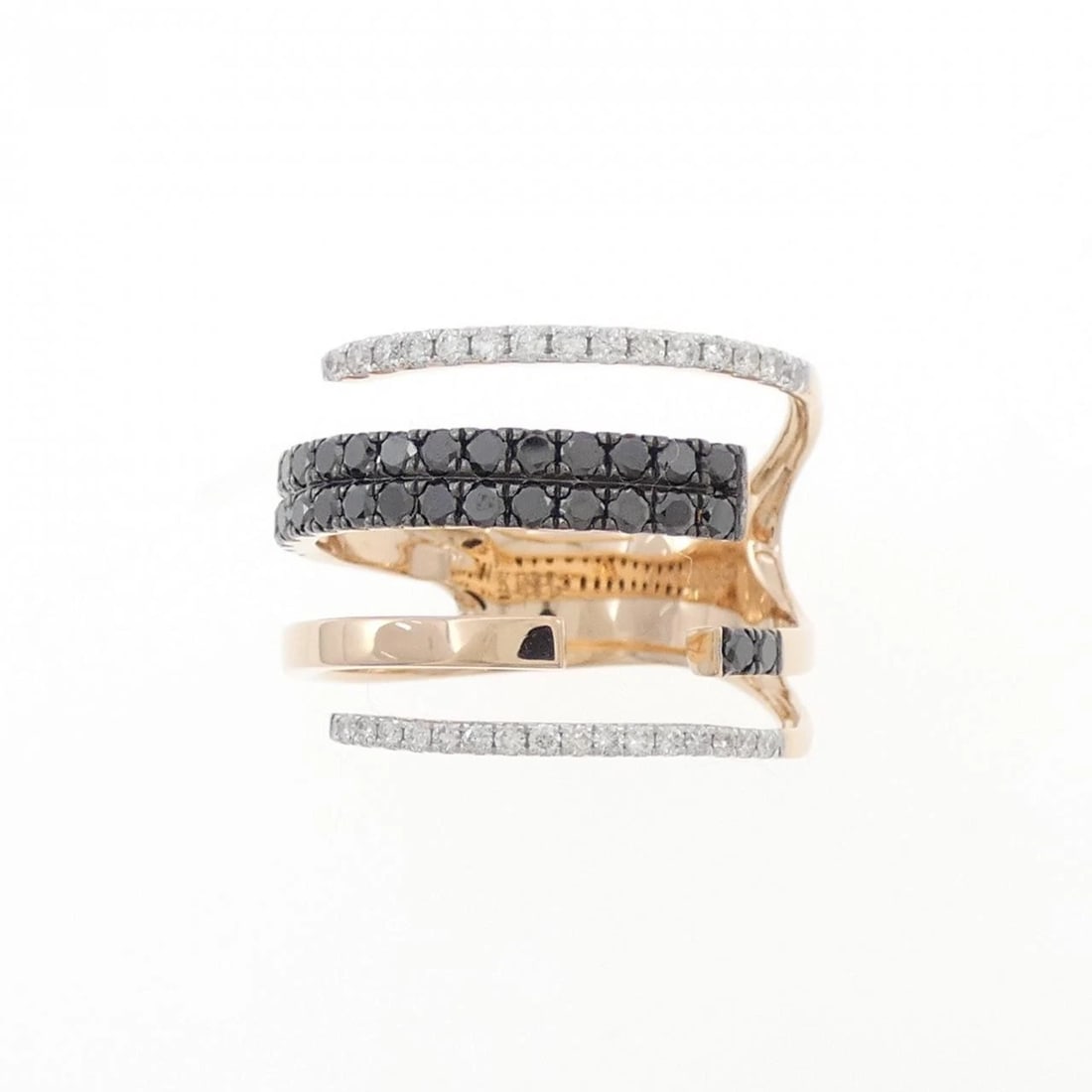 K18 THREE COLOR DIAMOND RING: K18 Three Color Diamond Ring Brand: Unbranded Type: Ring Material: K18 Black gold K18 White Gold K18 Pink Gold, Main Stone/Creation Natural Color: black gold Size: 6US Accessories: None
