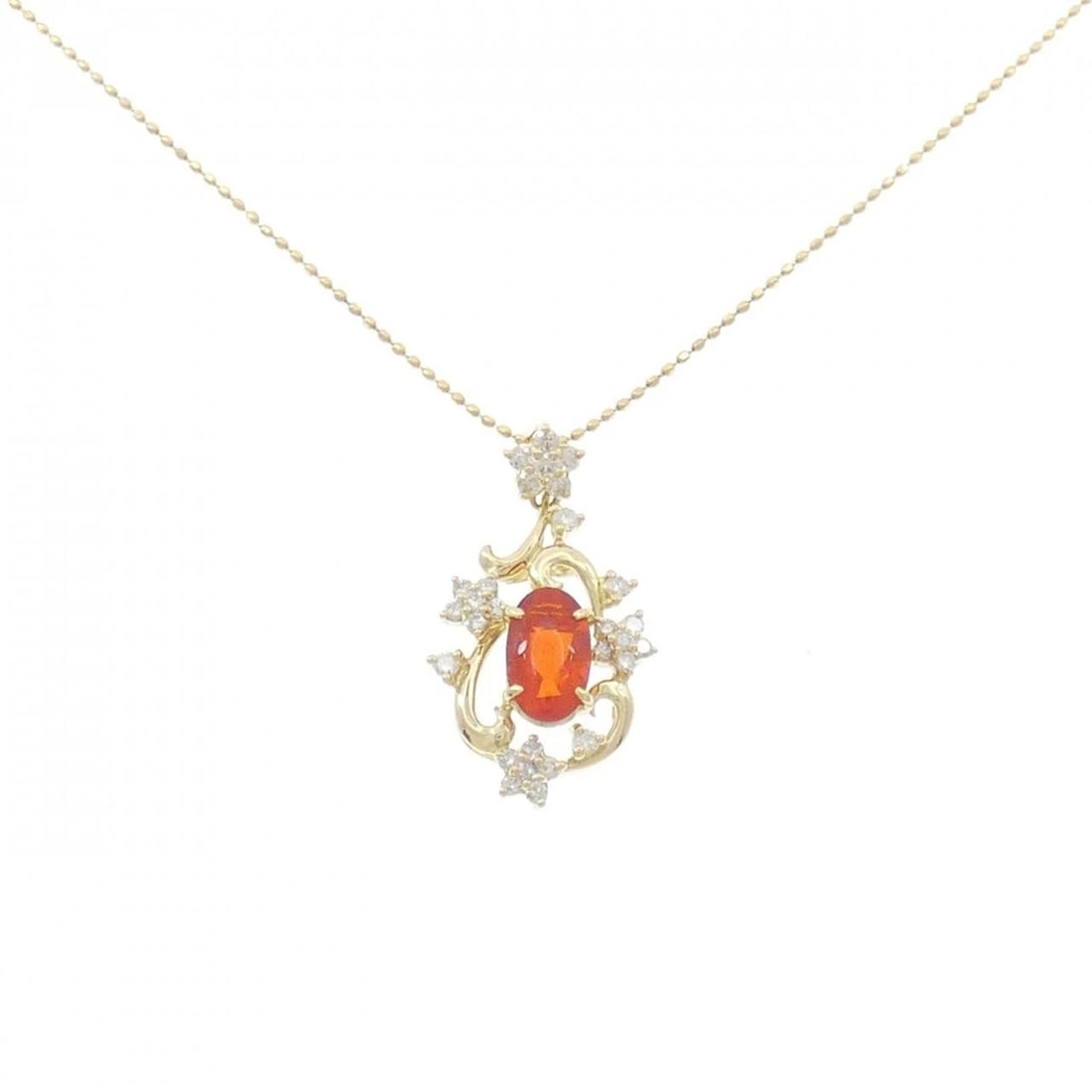 18K YELLOW GOLD OPAL NECKLACE: 18K Yellow Gold Opal Necklace Brand: Unbranded Type: Opal Necklace Material: K18YG, Main Stone/Creation OpalSecondary Stone Natural Color: Yellow Gold Size: 45cmActual Size Pendant length