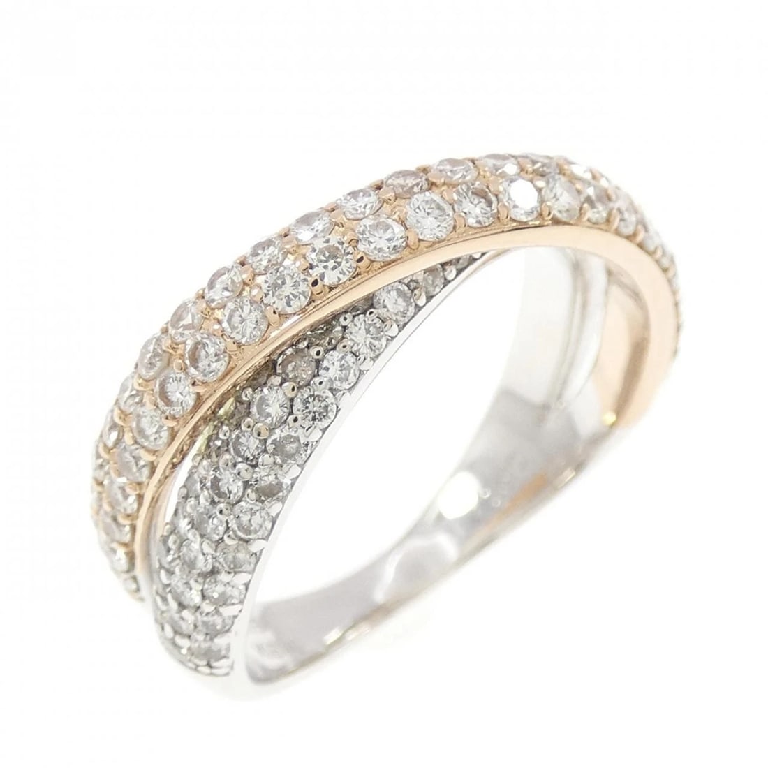 K18WG K18PG DIAMOND RING: K18WG K18PG Diamond Ring Brand: Unbranded Type: Ring Material: K18 White Gold K18 Pink Gold, Main Stone/Creation Natural Color: white gold Size: 6US Accessories: None Accessories Notice: W