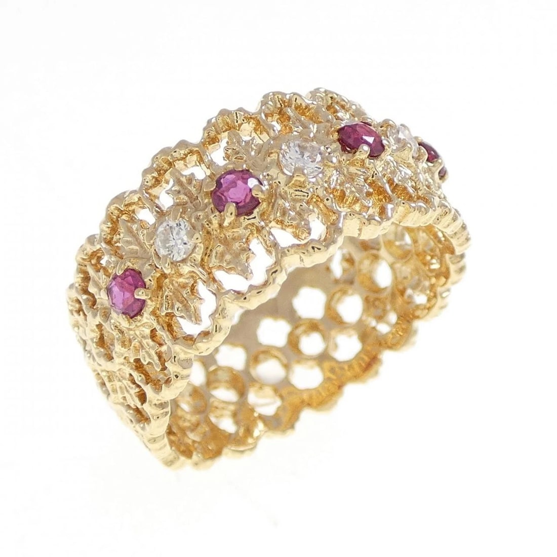 K18YG RUBY RING: K18YG Ruby Ring Brand: Unbranded Type: Ring Material: K18 Yellow Gold, Main Stone/Creation ruby Color: yellow gold Size: 6US Accessories: None Accessories Notice: When purchasing pre-owned
