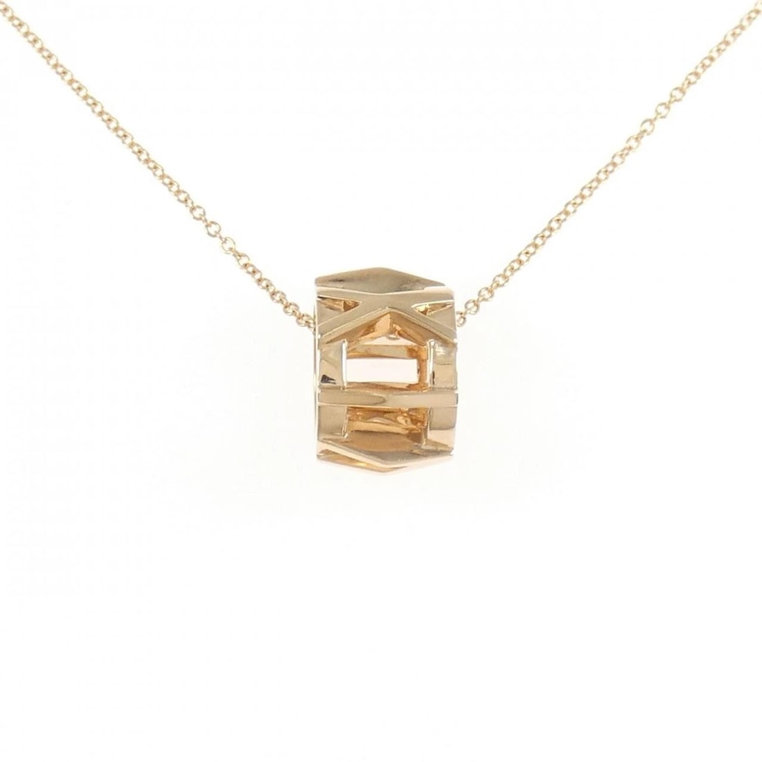 TIFFANY ATLAS X OPEN NECKLACE: Tiffany Atlas X Open Necklace Brand: Tiffany Type: Necklace Material: 750 Pink Gold, Color: Pink Gold Size: 40cm-45cm,ActualSize Pendant top H x W: 14.1mmx8.8mm Chain Max. W: 0.8mm 