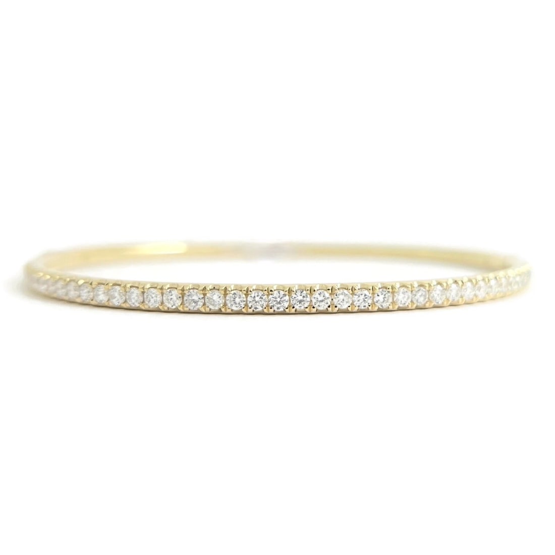 ROUND DIAMOND BANGLE BRACELET 14K YELLOW GOLD (1 of 2)