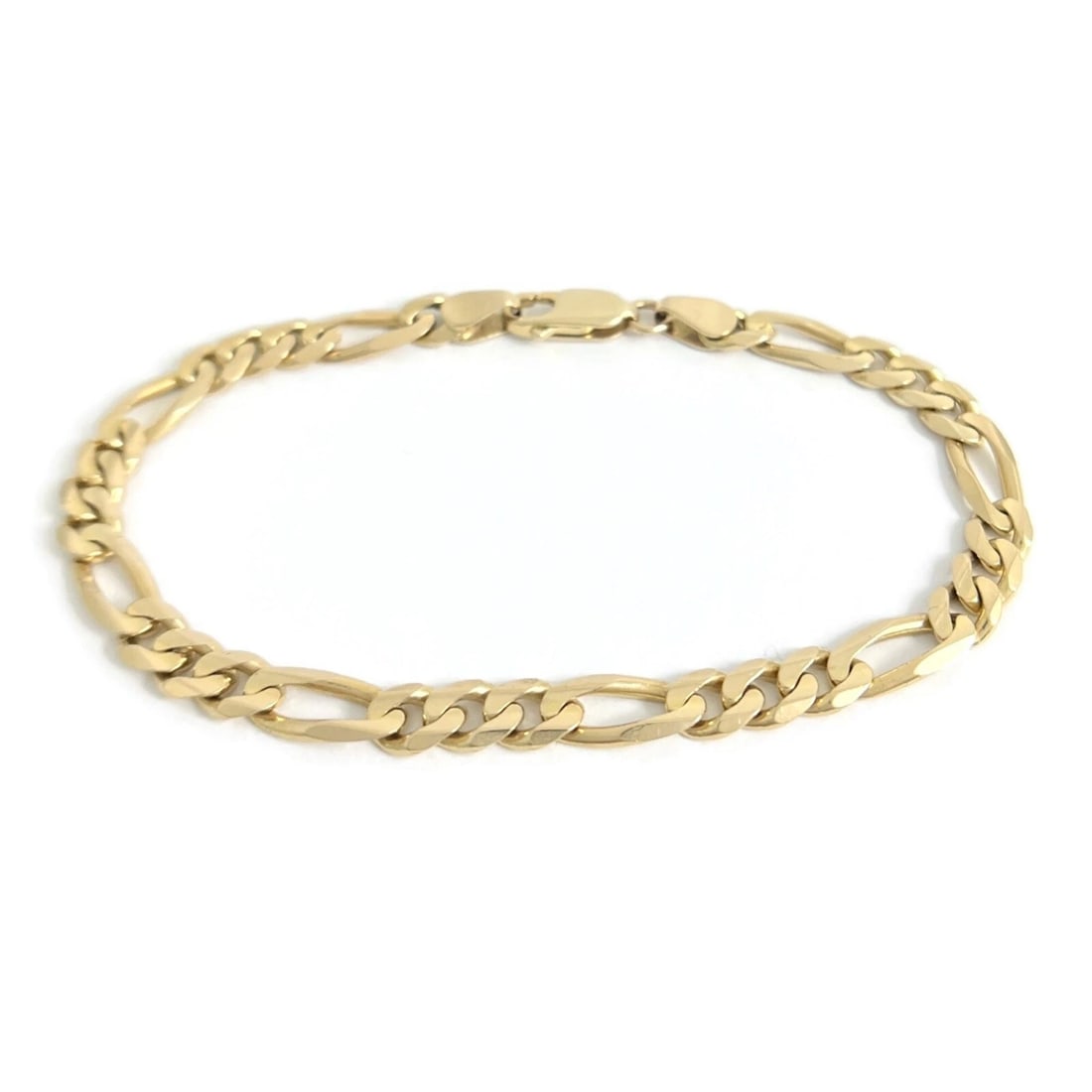 MEN'S FIGARO CHAIN BRACELET 14K YELLOW GOLD (1 of 3)