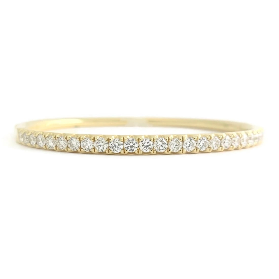 ROUND DIAMOND BANGLE BRACELET 14K YELLOW GOLD (1 of 2)